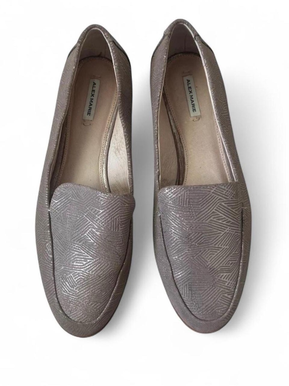 Alex Marie Metallic Taupe Slip-On Loafers